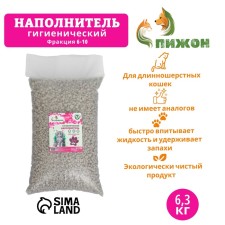 Наполнитель гигиенический  "Пижон" , для длинношерстных кошек,6,3 кг впитываемость до 12 л  фр 6-10