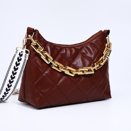 Cross-Bodi Bag on a zipper, brown color-2