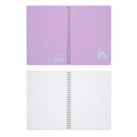 Notebook A5 80 sheets in a cage on a spiral Erichkrause Brave Cats, with a plastic cover violet,-2