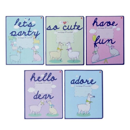 Notebook 18 sheets in the cage “Come on, llama, come on!”, Cover shared cardboard, congruff, mix