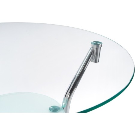 Journal table Round glass/metal, chrome 59x59x52 cm-2
