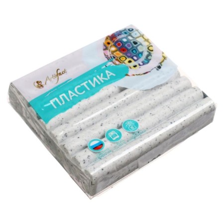 Plastic - polymer clay, 56 g, "stone effect", snow marble