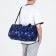 Road bag with zipper, outer pocket, long belt, blue/black color