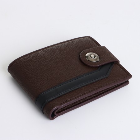 Male purse on a magnet, brown color-3