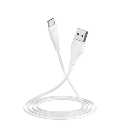 Cable Borofone BX18, Type -C - USB, 3 A, 1 m, PVC braid, white-3