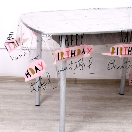 Single tablecloth Happy Birthday, 130 × 200 cm-2