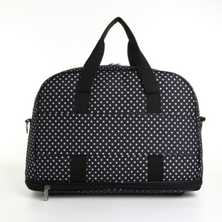 Board Road on a zipper, with an increase, an external pocket, a suitcase holder, a long belt, black/white color-1