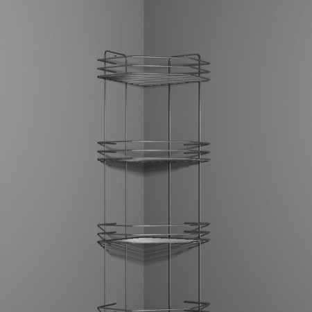 Bathroom shelf is an angular 4-tier, 20.5 × 20.5 × 72 cm, color chromium-5