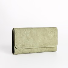 Women's wallet on the button, green color