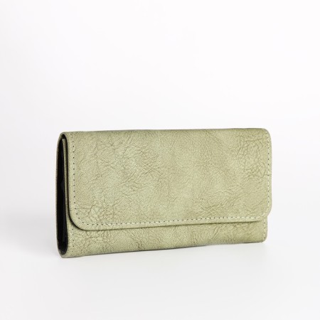 Women's wallet on the button, green color