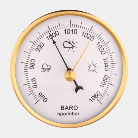 Barometer mechanical, wall, gold frame, d = 6 cm-1