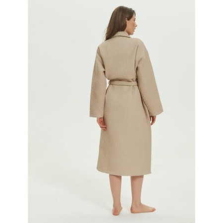 Unisex bathrobe Pamira, size m, beige color-24