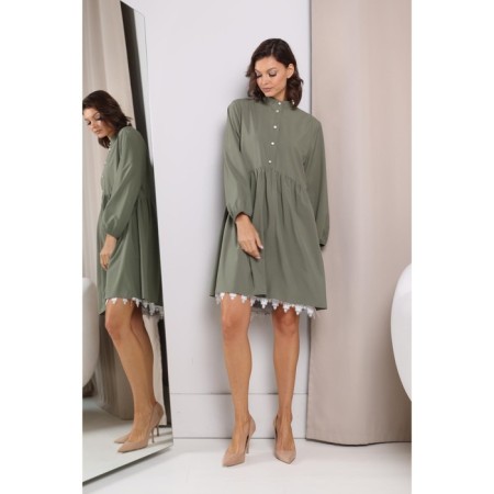 Dress shirt female looklikecat, size 46, green color-1