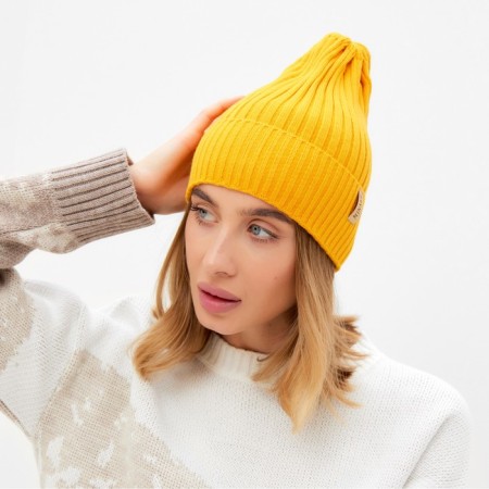 Women's hat minku "Truffel" color mustard, size 56-58