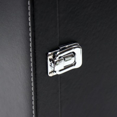 Casket wood, leatherette for a bottle "smooth leather" 3 objects 35x11x12 cm-4