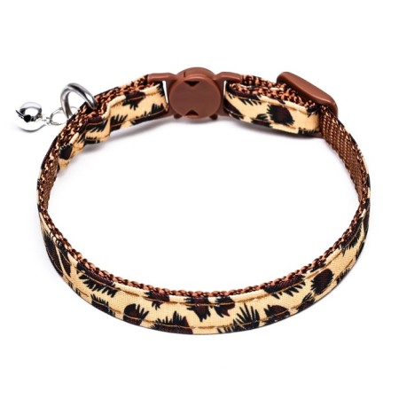 Koshachi collar with a cat's -shaped buckle, 26 x 1 cm, beige-1