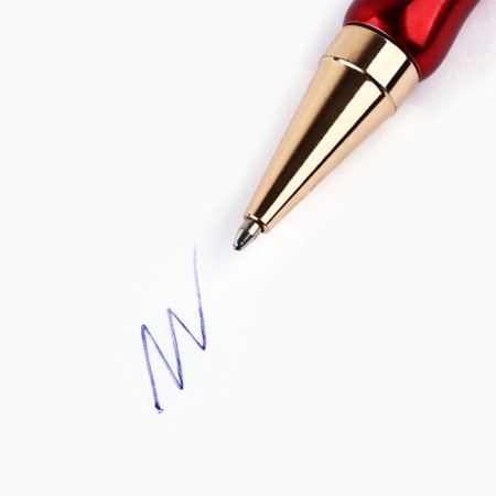 Gift Handle Gell with emblem in a case, metal, red color, writing node 0.1 mm, blue paste-2