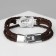 Bracelet male "Gordon" skull, brown color with silver, 21.5 cm