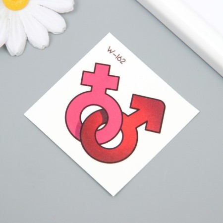 Tattoo on the body color "Female and male beginning" 6x6 cm-1