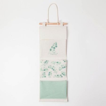 Textile pocket "eucalyptus" 3 departments, 56x20 cm-1