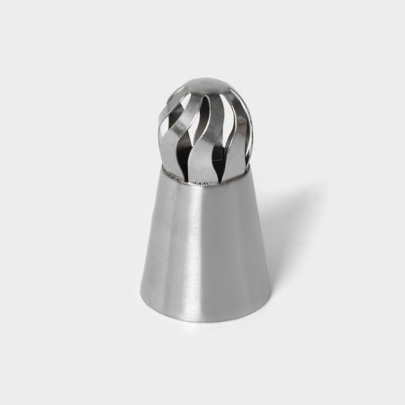 Confectionery nozzle “Spheres. Curved”, D = 3 cm, output 2.3 cm, stainless steel