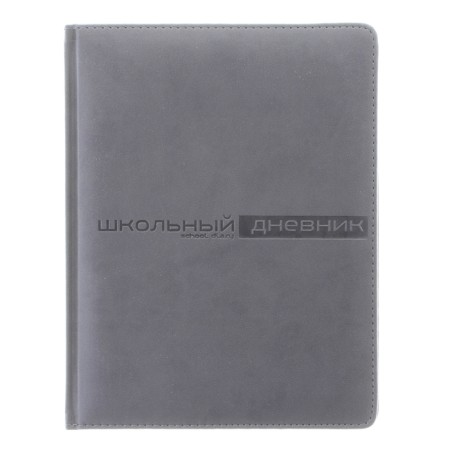 Universal diary for grades 1-11, 48 Velvet sheets, solid cover, artificial leather, thermoting, liesse, block 70 g/m2, gray