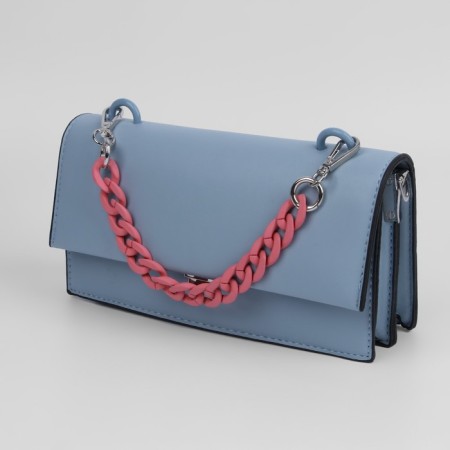 A chain for a bag, with carbines, plastic, 23 × 17 mm, 30 cm, dusty rose/silver color-2