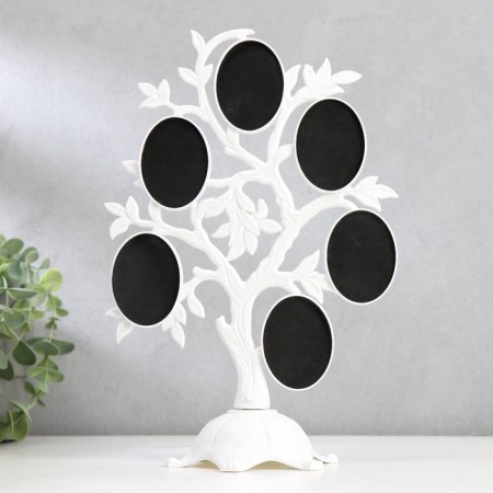Photo frame plastic in 6 photos 4.5x3 cm "tree with fruits" white 26.5x19.5x11 cm-2