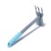 Combined moth, length 39 cm, 3 teeth, plastic handle, color mix