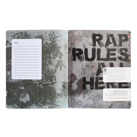 Notebook of 48 sheets in the hip-hop cage, cover coated cardboard, hybrid uf-lak, mix-8