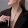 Set 2 objects: earrings, pendant "Elegance" burn, white color in silver, 42 cm