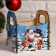 Wooden Kashpo "Santa and Snowman", 10 × 10.5 × 11 cm