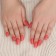 Lighting nails "Shine", 12 pcs, with sparkles, with adhesive plates, shape soft square, red