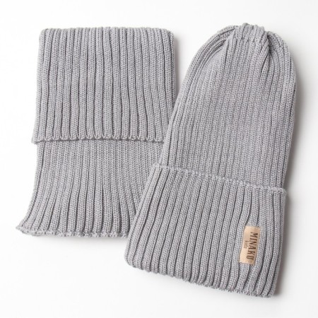Kit for children (hat, snood) minku pr 54-56, gray color-2