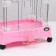 A cage for rodents with wheels and a retractable pallet, 49 x 33 x 37 cm, pink