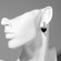 Earms enamel "Heart" with horns, black color in silver