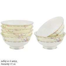 Set of salad bowls Lenardi Fleur, D = 15 cm, 6 pcs