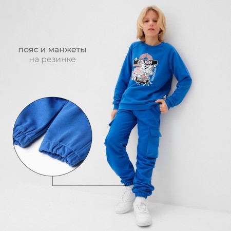 Children's pants Minaku, Blue color, height 122 cm-13