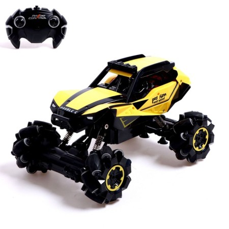 Radio-controlled machine "Jeep-Akrobat", 4WD all-wheel drive, movement in all directions, yellow color