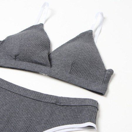 Female set (top, panties) dark gray color, size 46-48-8