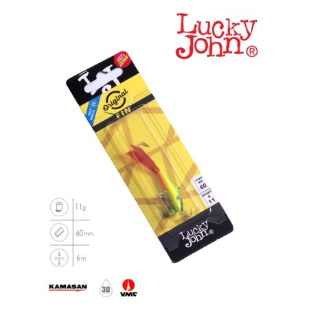 Balancir Lucky John Fin 4 + tee, 6 cm, 26rt blister color-5