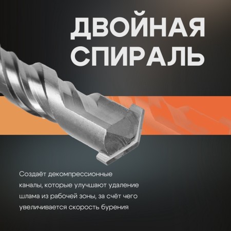 Tour tundra, double spiral, SDS-Plus, 28 x 410 mm.-1