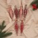 Jewelry decoration "Icrop thread shine" (set 6 pcs) 15.5x3 cm, pink red