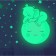 Sticker Plastic Interior phosphorus "Sleeping Elephant on the Moon" 28x28 cm