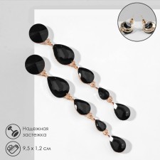 Hanging earrings with rhinestones 