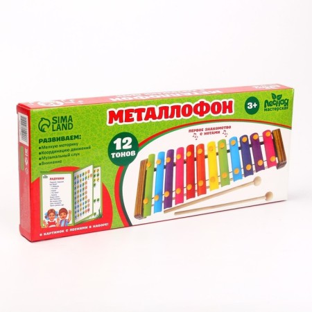 Metallophone, 12 tones + cards with songs-4