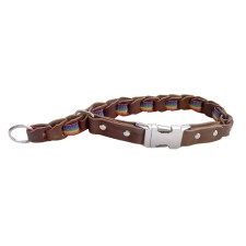 Collar dumping leather weaved with a string 