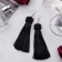 Earrings "Brushes" romance, black color in silver, brush length 9 cm
