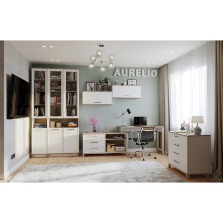 Hinged cabinet Aurelio 4, 800 × 355 × 362 mm, white color / Blackwood satin-3