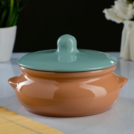 Ceramic pot of baking "Borisovsky" 0.7l / 15x9cm, rainbow mix-11